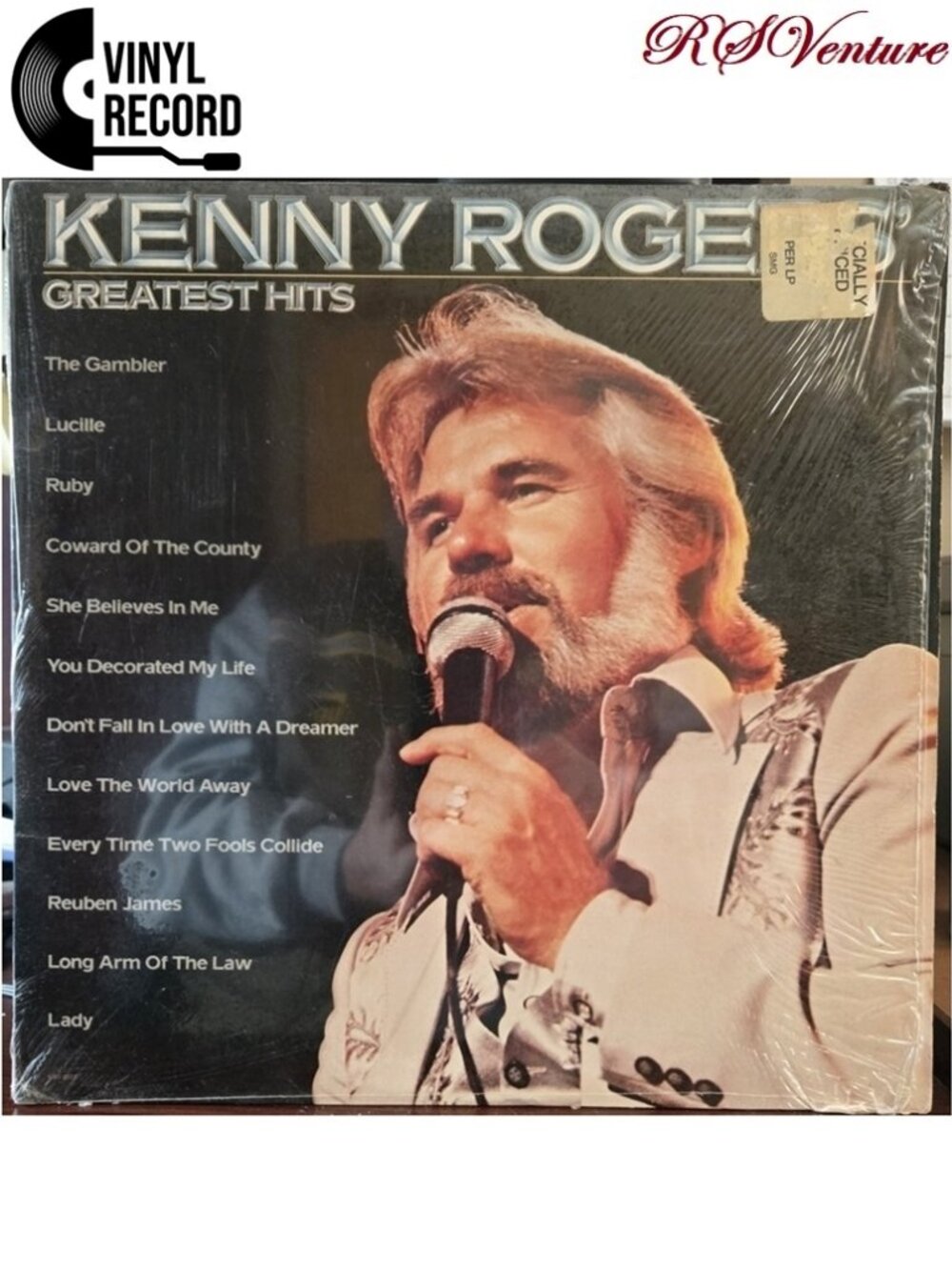Vintage 1980 Kenny Rogers' "GREATEST HITS" LP Album